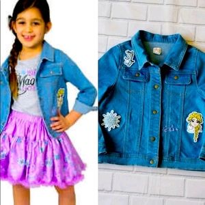 Elsa Frozen girls denim jacket size 7/8
